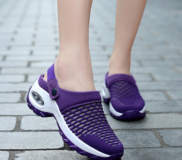Hollow Out Shoes Mesh Casual Air Cushion Increased Sandals And Slippers