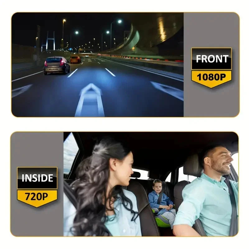 Motion Detection Dash Cam for Car with Wifi Cars 1080P Black Box 3.16 Inch Screen Camera G-Sensor DVR Night Vision Dual Lens Cam