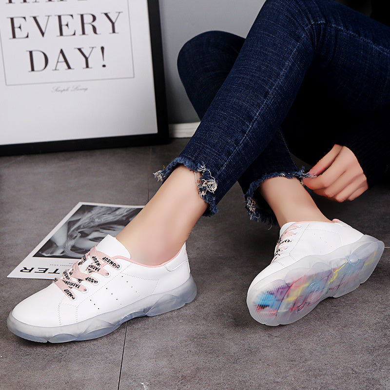 Korean trendy wild white shoes