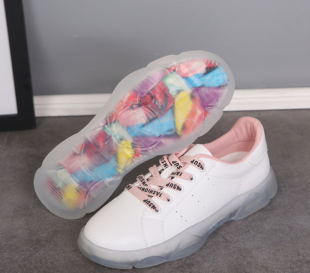 Korean trendy wild white shoes