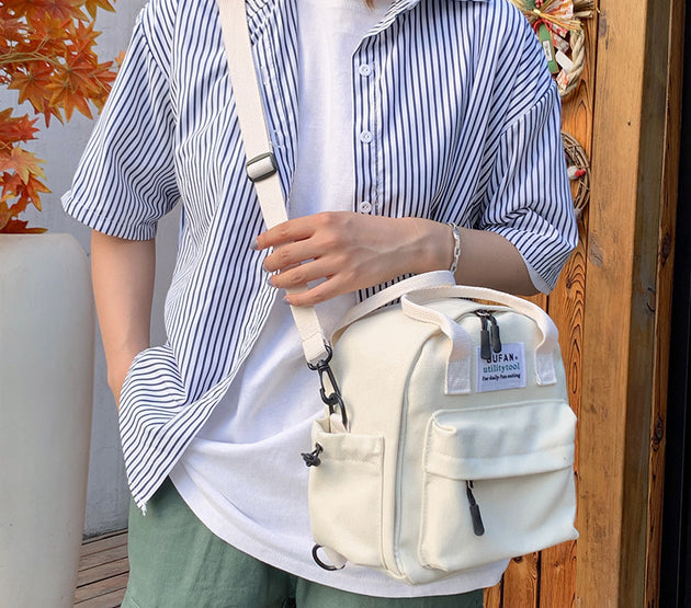 Canvas shoulder messenger small bag