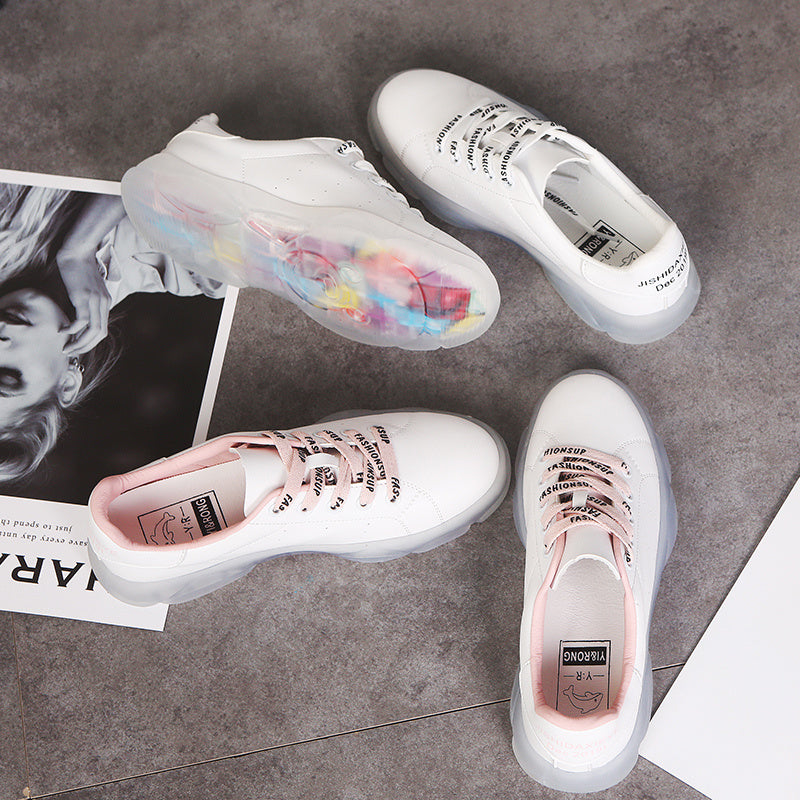 Korean trendy wild white shoes