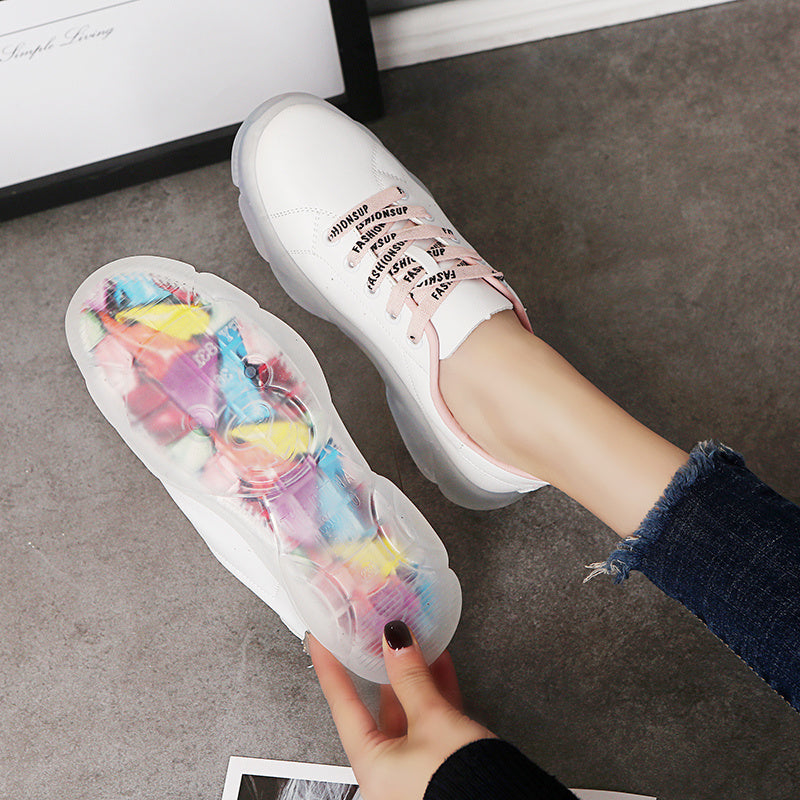 Korean trendy wild white shoes