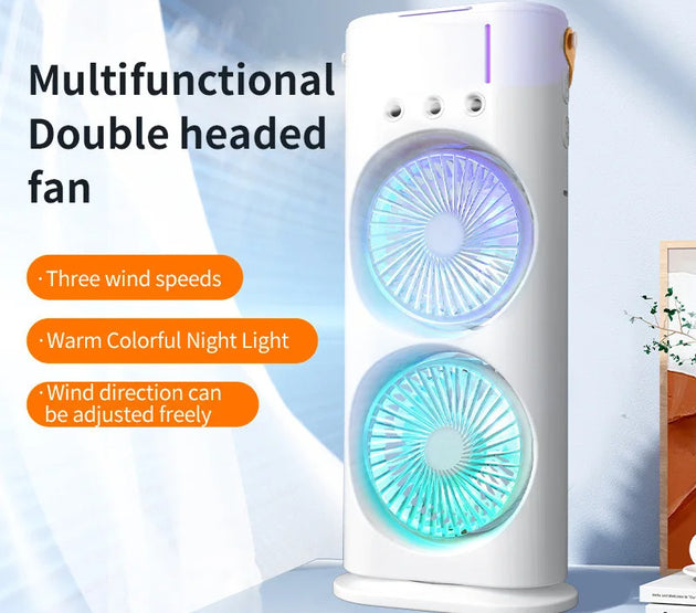 Double-ended Spray Fan Portable Humidifier Fan Air Conditioner Household Small Air Cooler Hydrocooling Portable Air Adjustment