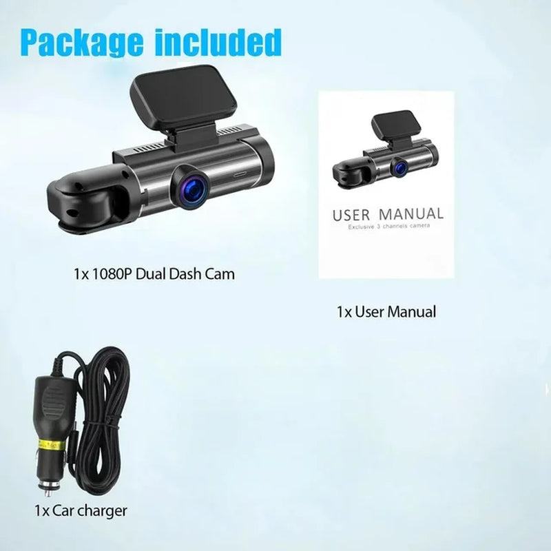 Motion Detection Dash Cam for Car with Wifi Cars 1080P Black Box 3.16 Inch Screen Camera G-Sensor DVR Night Vision Dual Lens Cam