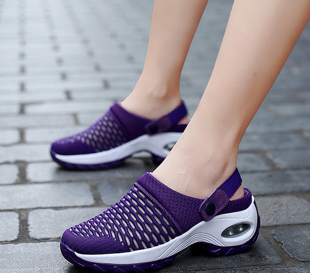 Hollow Out Shoes Mesh Casual Air Cushion Increased Sandals And Slippers