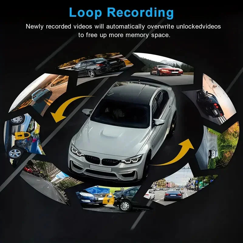 Motion Detection Dash Cam for Car with Wifi Cars 1080P Black Box 3.16 Inch Screen Camera G-Sensor DVR Night Vision Dual Lens Cam