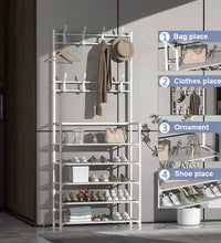 Coat Rack and Shoe Rack Wall for Clothes Floor Hanger Clothes Garment Hanging Storage Wardrobe Coat Shelf Furniture for Home