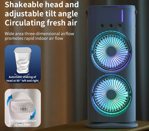 Double-ended Spray Fan Portable Humidifier Fan Air Conditioner Household Small Air Cooler Hydrocooling Portable Air Adjustment